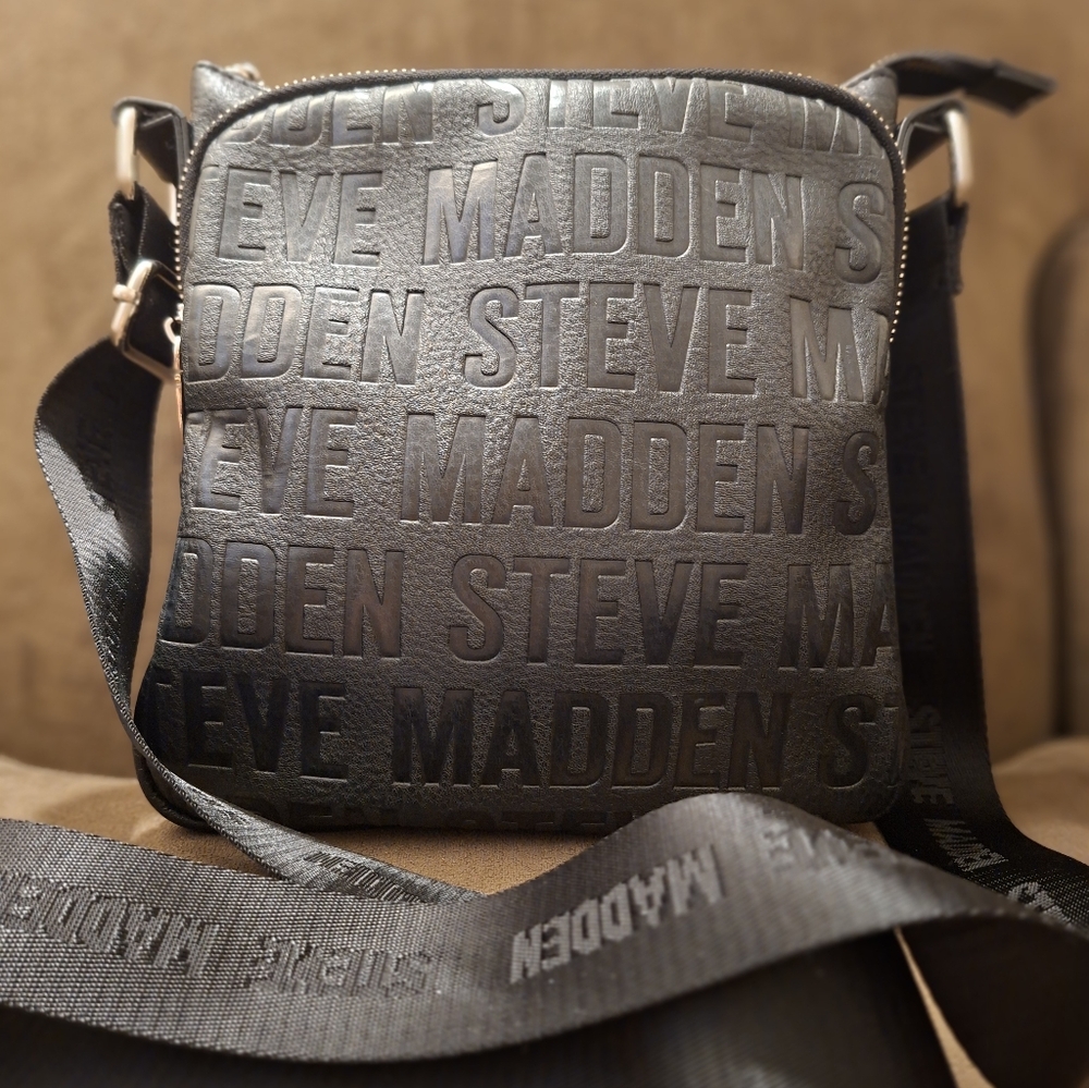Steve Madden Black Embossed Crossbody Bag